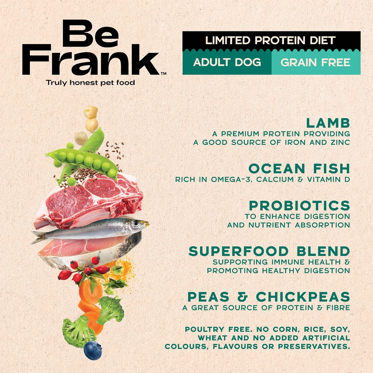 Be Frank Limited Protein Grain Free Surf & Turf Dry Dog Food