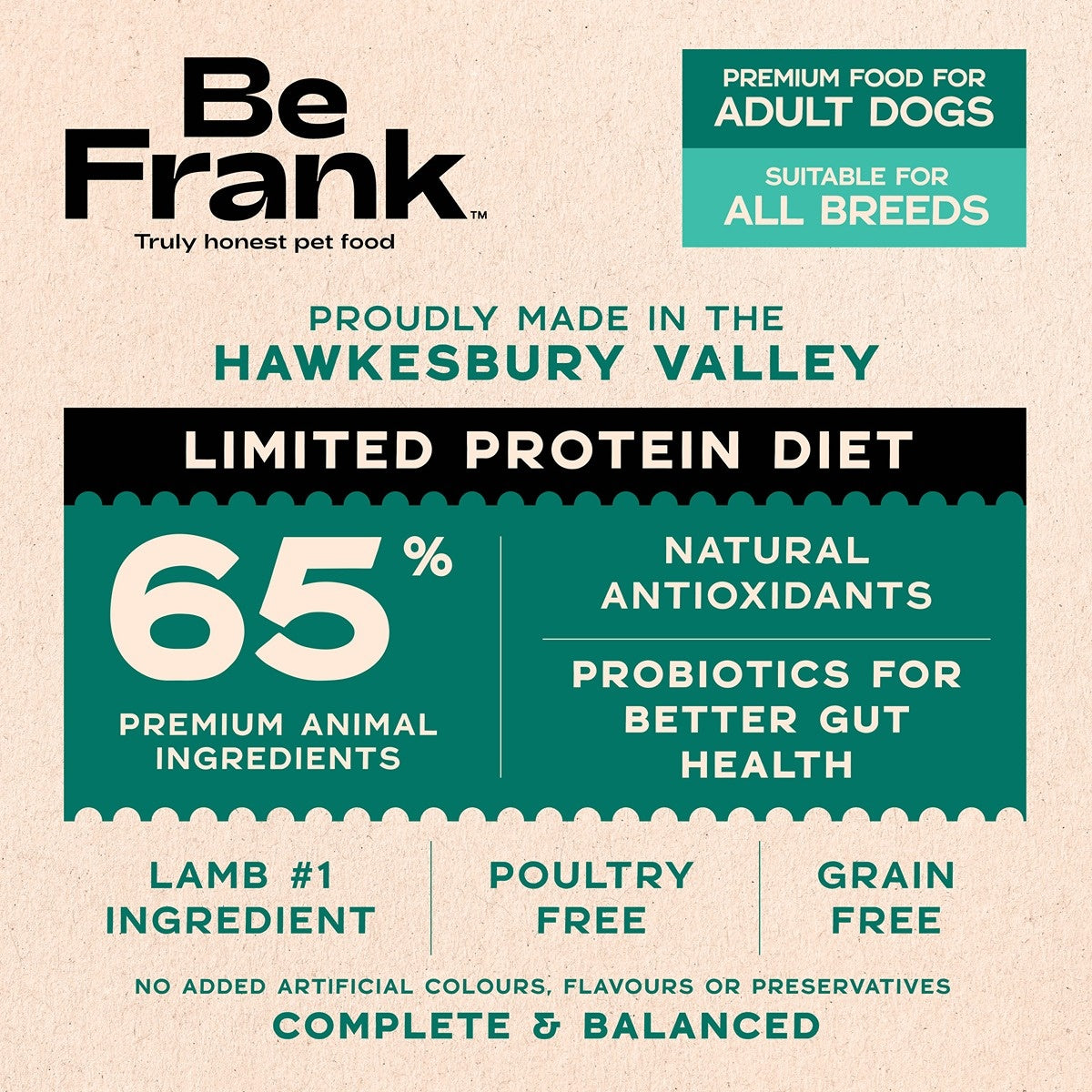 Be Frank Limited Protein Grain Free Surf & Turf Dry Dog Food