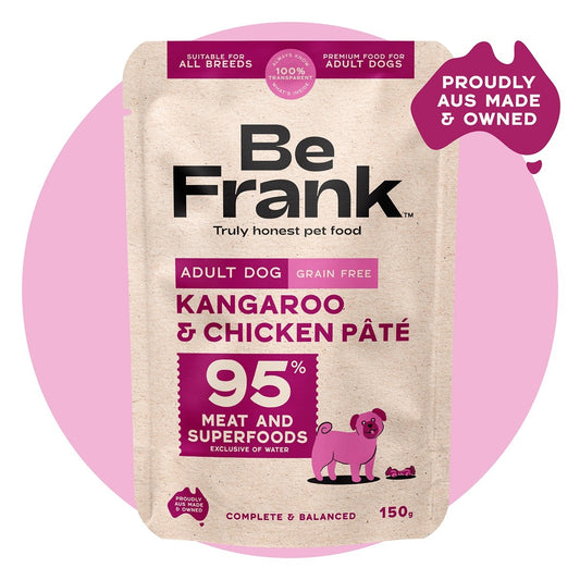 Be Frank Adult Kangaroo & Chicken Pate Wet Dog Food