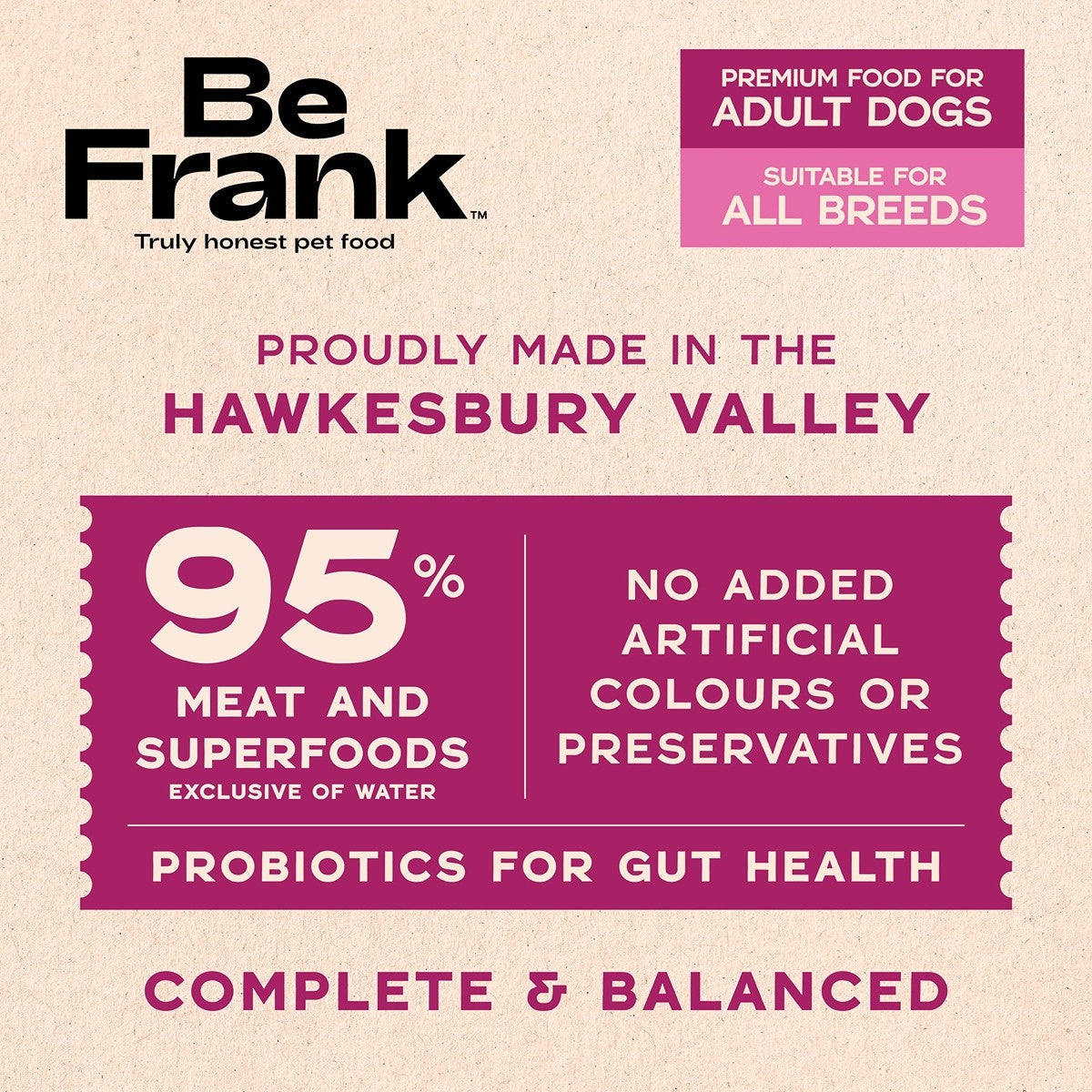 Be Frank Adult Kangaroo & Chicken Pate Wet Dog Food