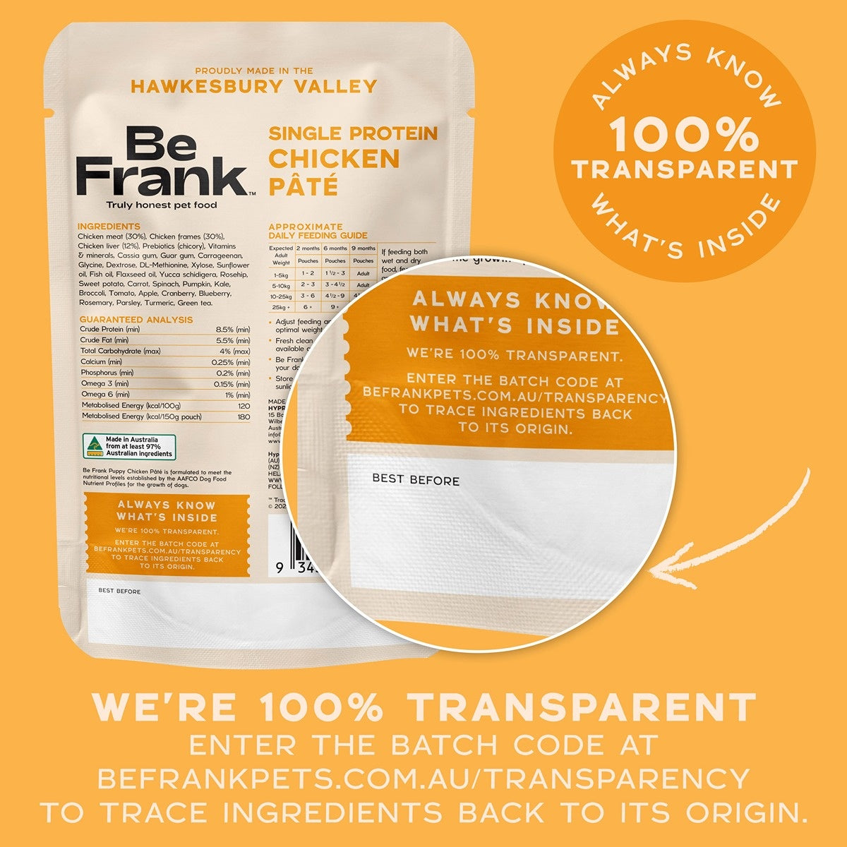 Be Frank Chicken Pate Wet Puppy Food