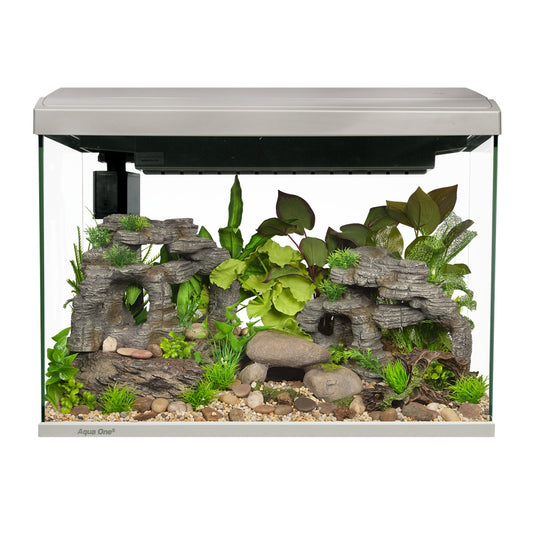 Aqua One LifeStyle 72 Complete Glass Aquarium Satin Grey