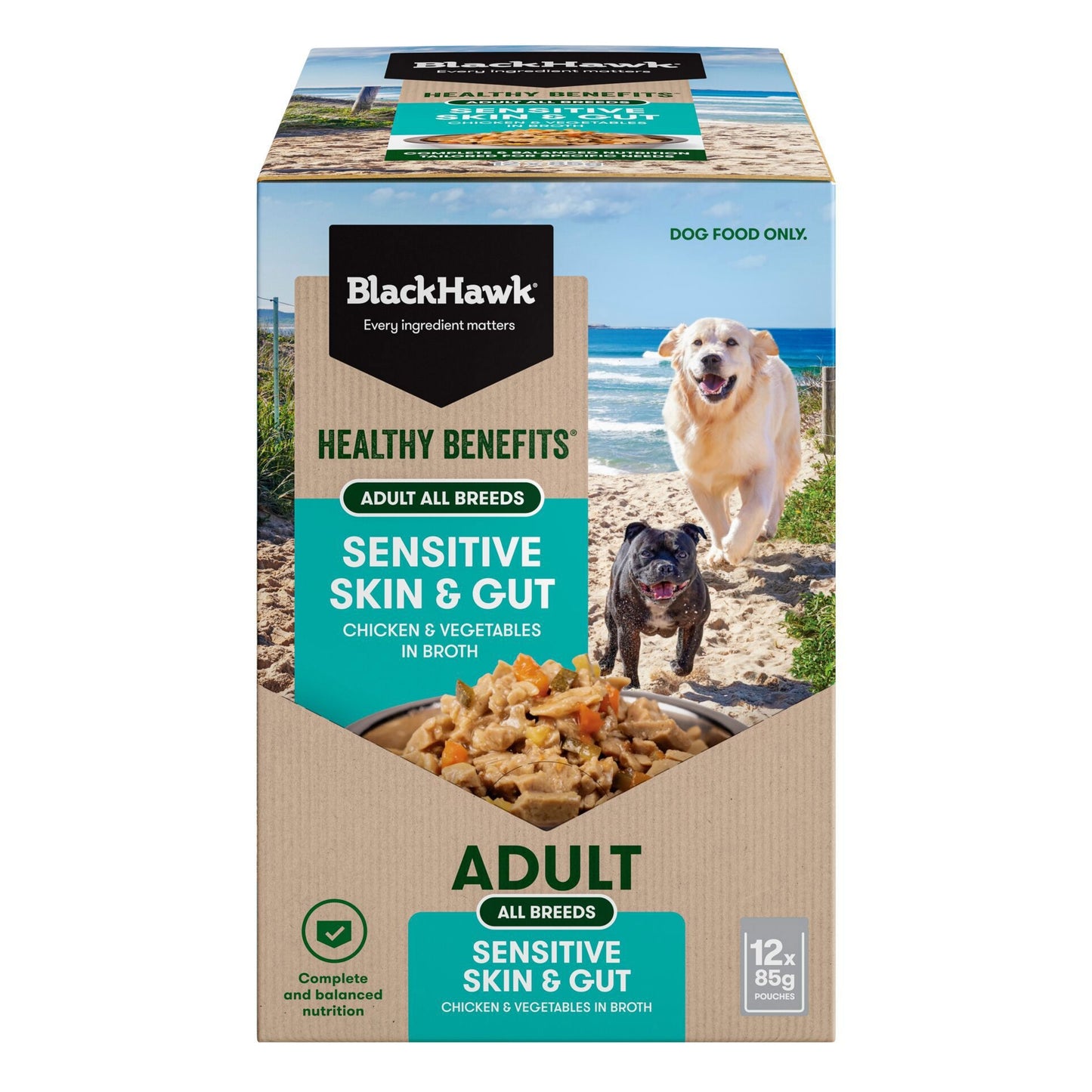 Black Hawk Healthy Benefits Sensitive Skin & Gut Wet Dog Food