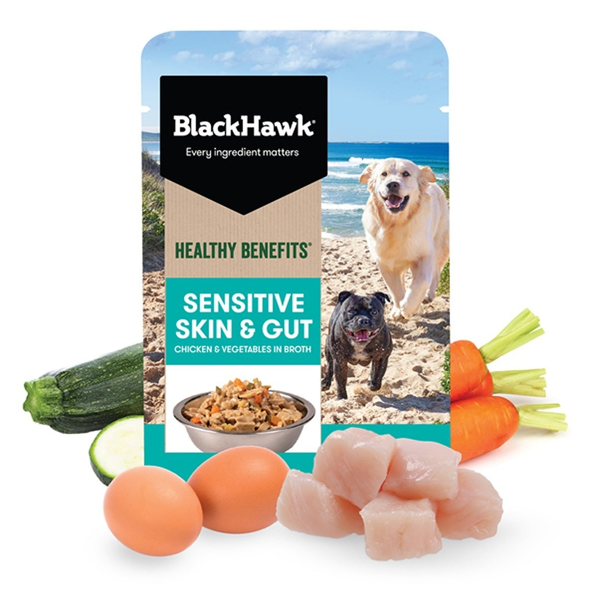 Black Hawk Healthy Benefits Sensitive Skin & Gut Wet Dog Food
