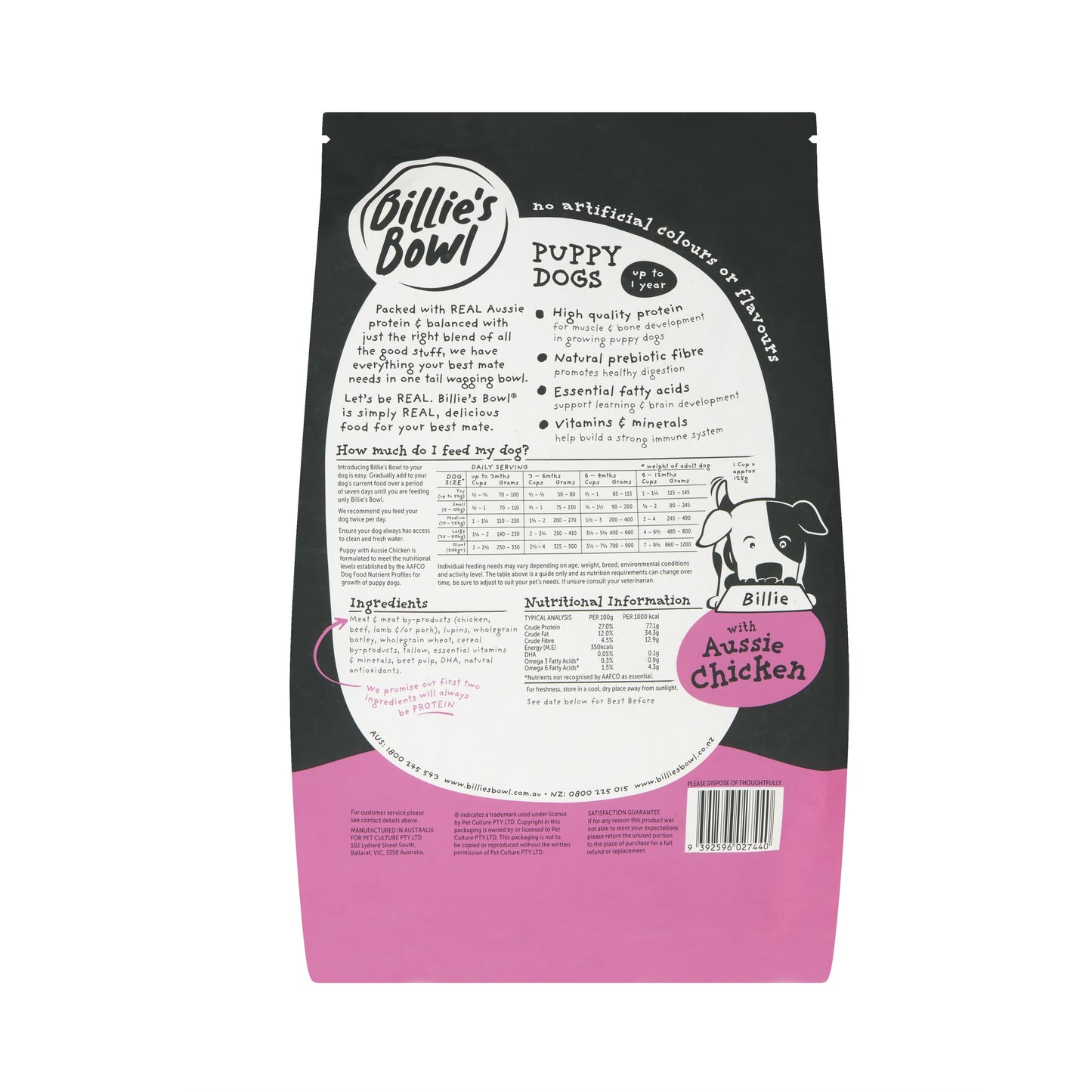 Billie's Bowl Puppy with Aussie Chicken Dry Dog Food
