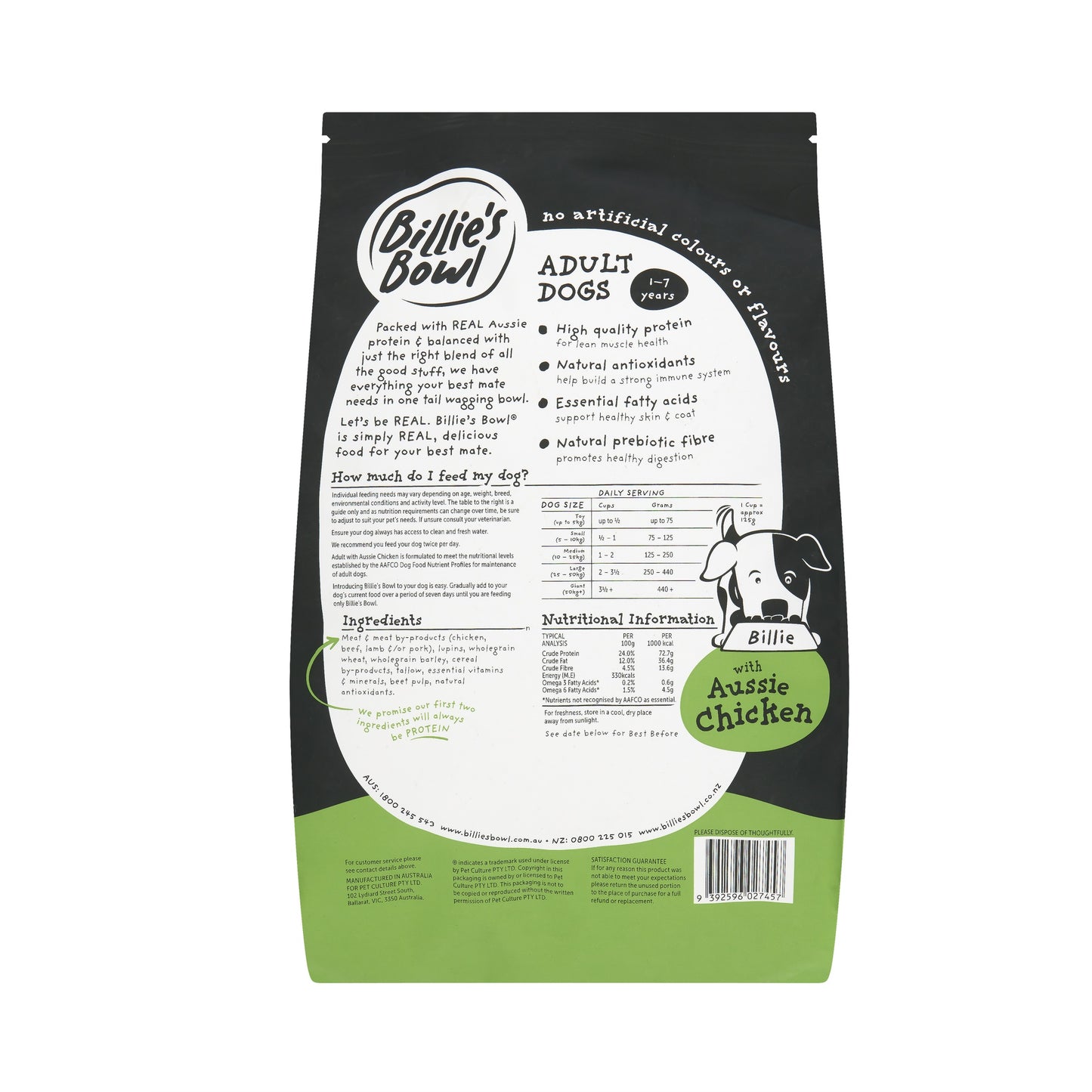 Billie's Bowl Adult with Aussie Chicken Dry Dog Food