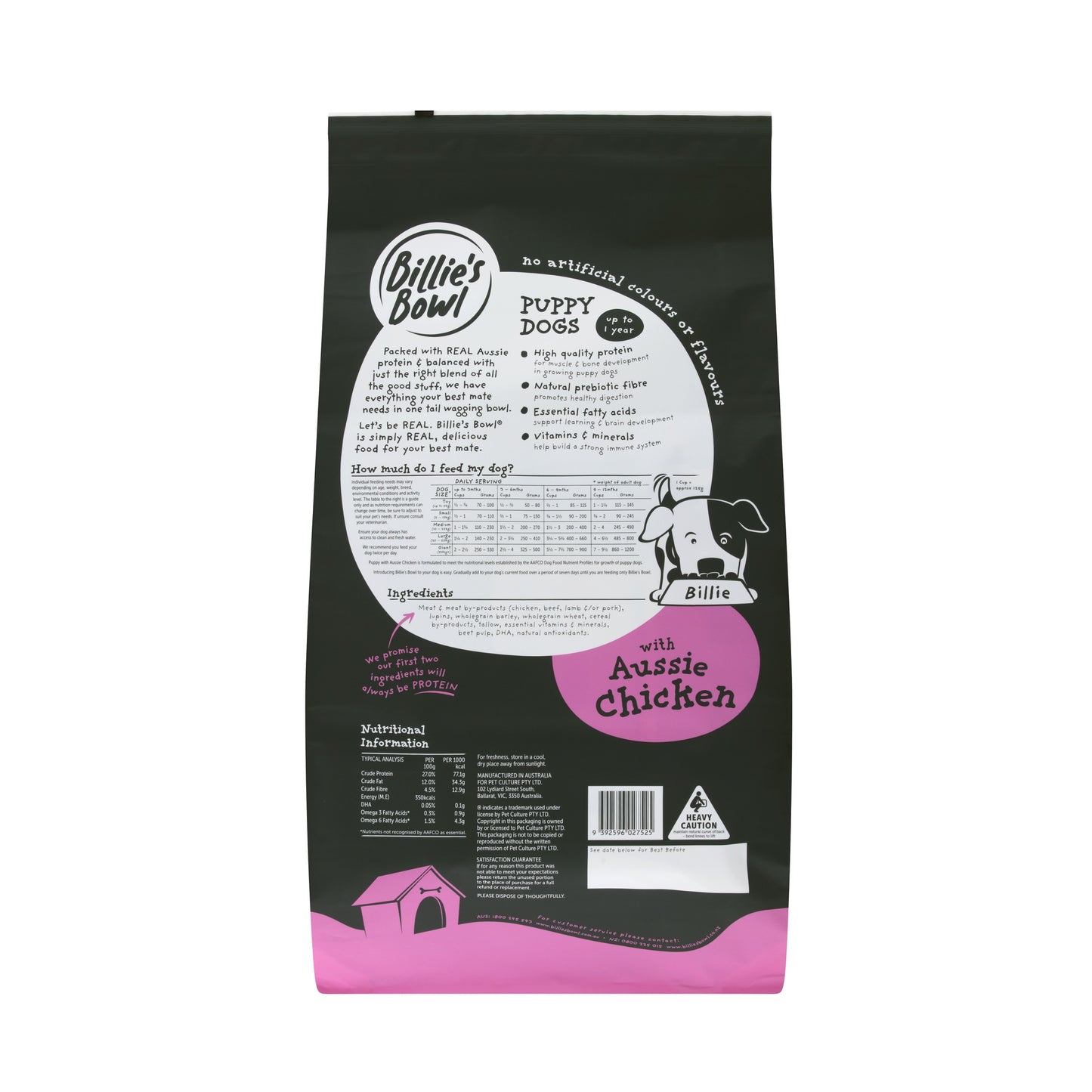 Billie's Bowl Puppy with Aussie Chicken Dry Dog Food