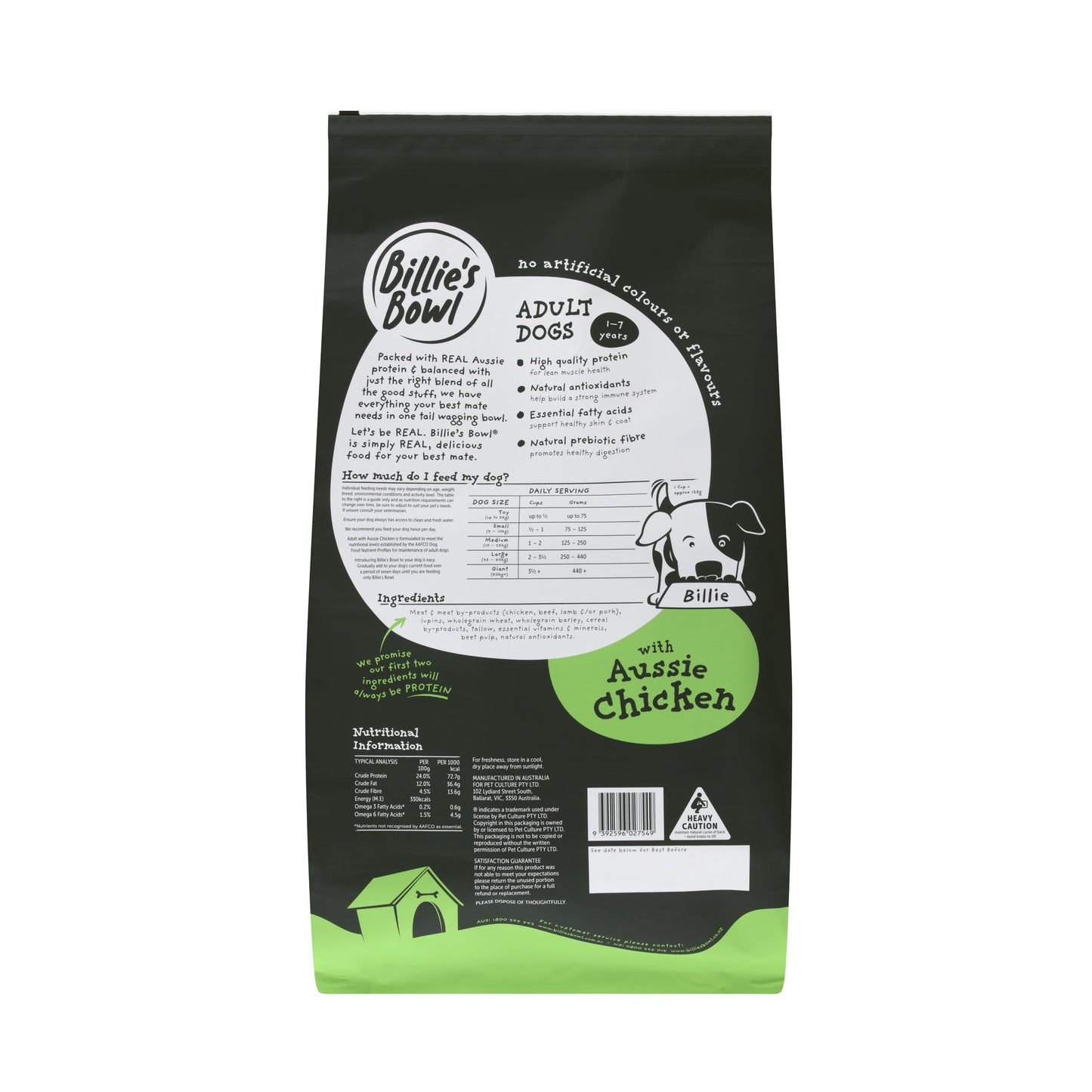 Billie's Bowl Adult with Aussie Chicken Dry Dog Food