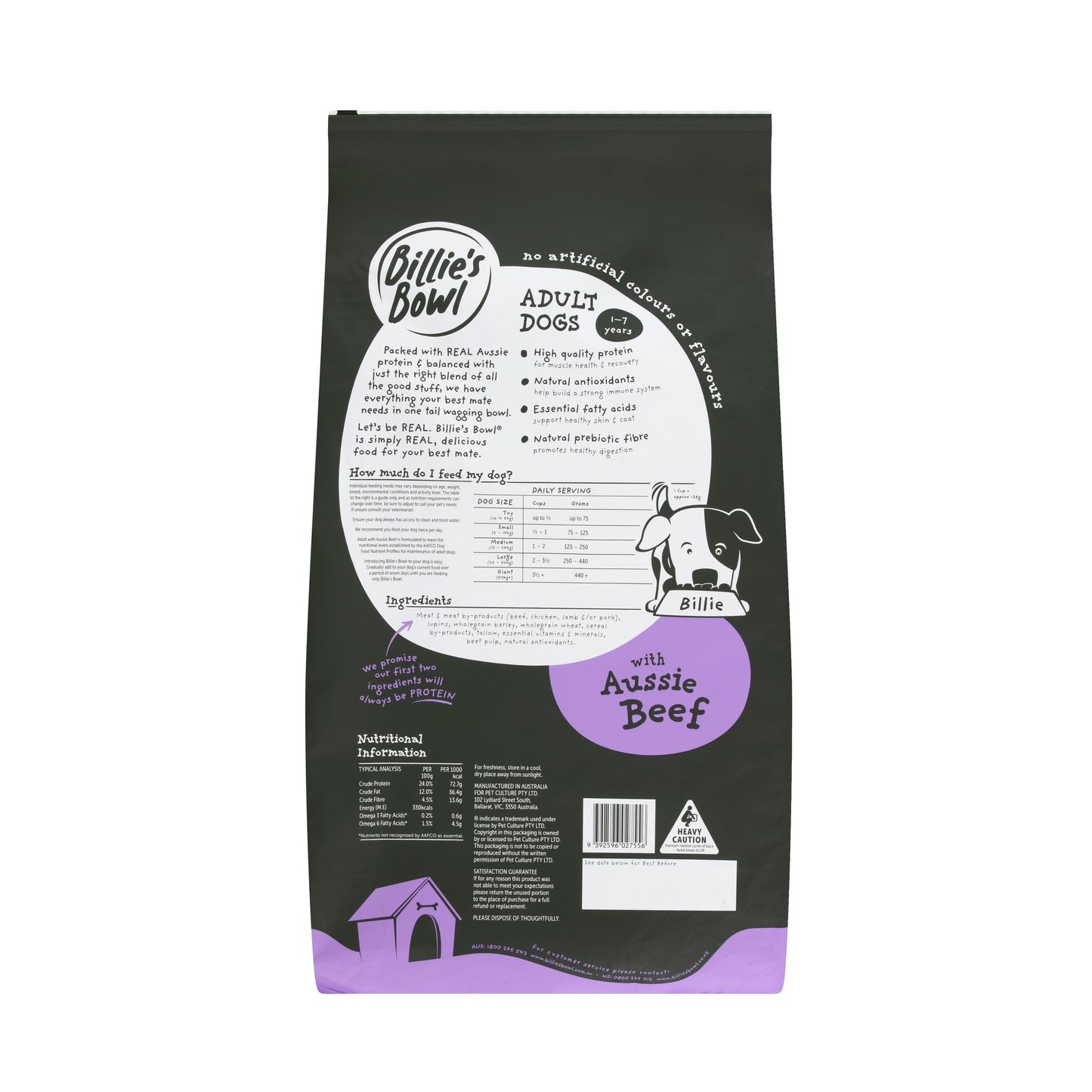 Billie's Bowl Adult with Aussie Beef Dry Dog Food