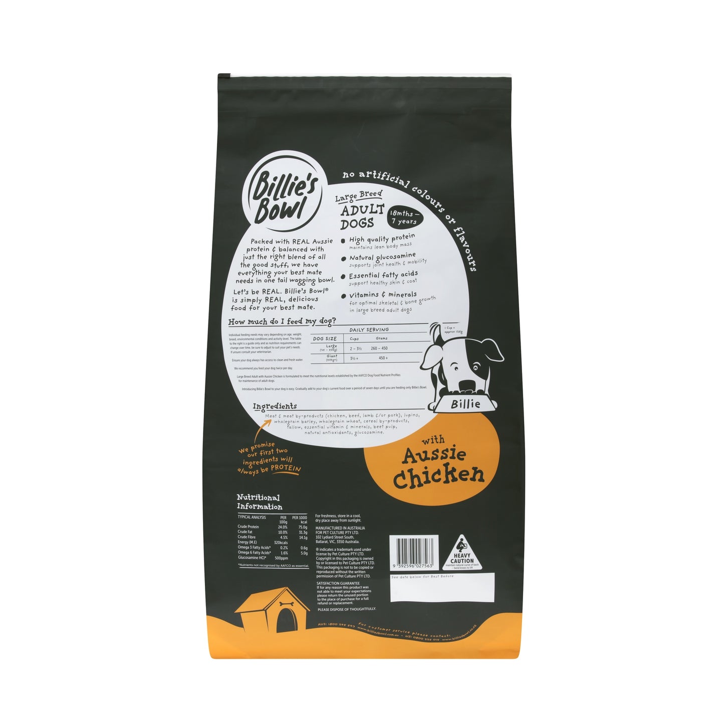 Billie's Bowl Large Breed Adult with Aussie Chicken Dry Dog Food