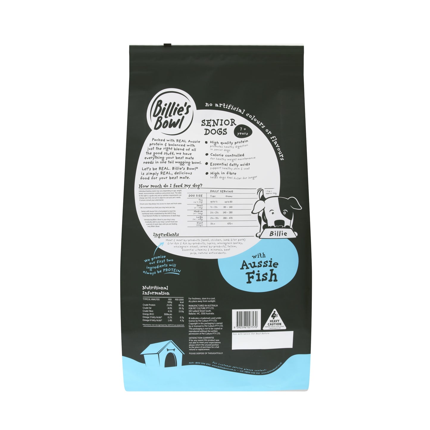 Billie's Bowl Senior with Aussie Fish Dry Dog Food