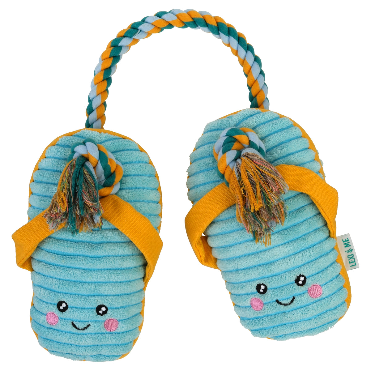 Lexi & Me Jandals Plush & Rope Dog Toy