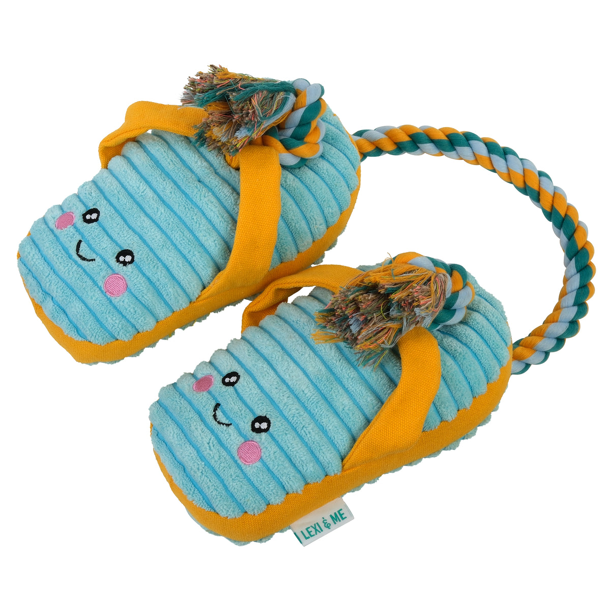 Lexi & Me Jandals Plush & Rope Dog Toy