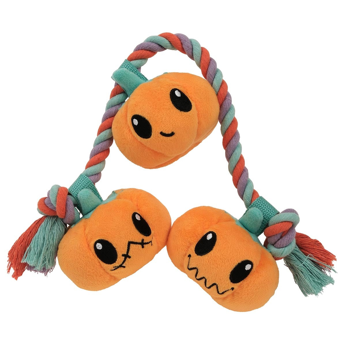 Spooky Pumpkins on a Rope Dog Toy