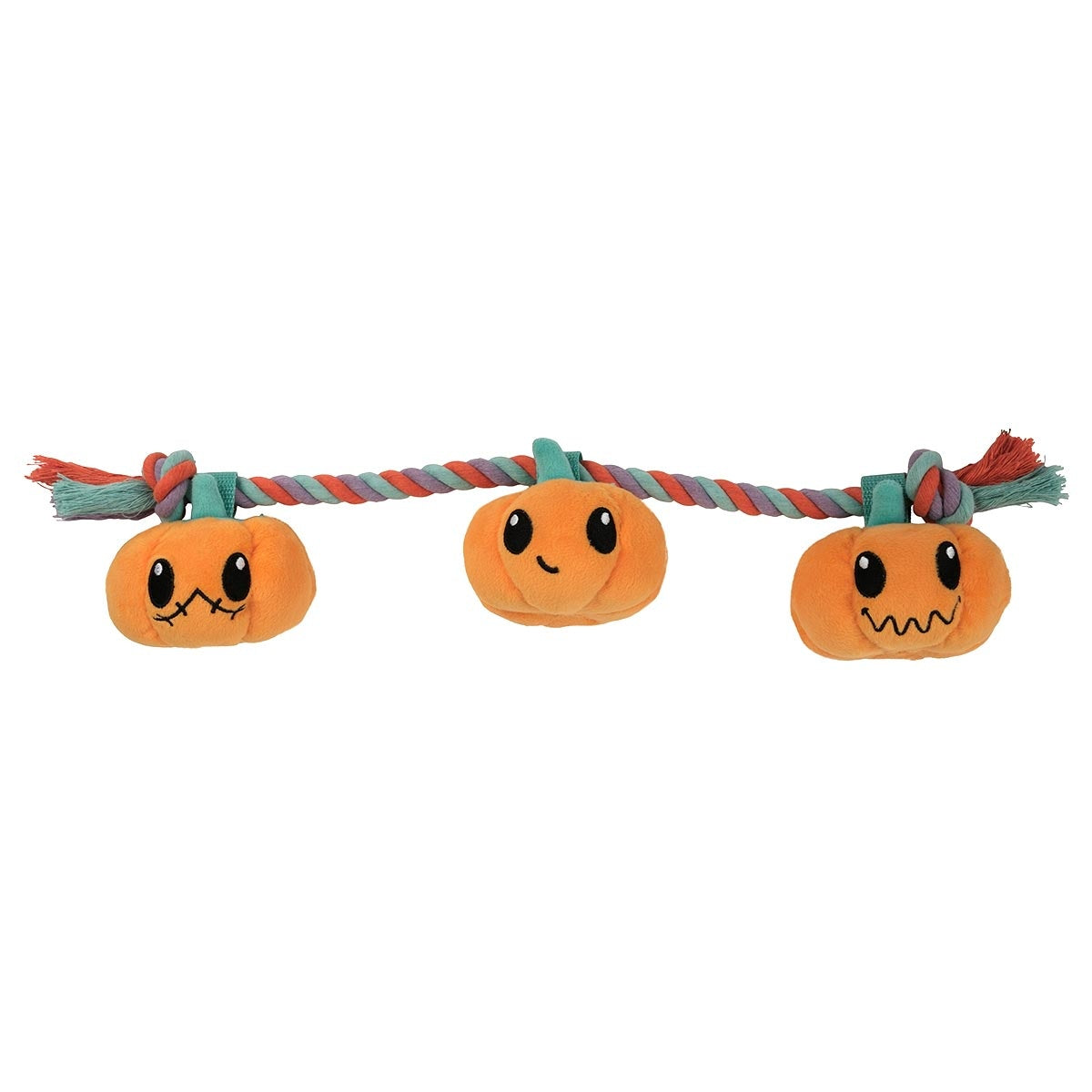 Spooky Pumpkins on a Rope Dog Toy