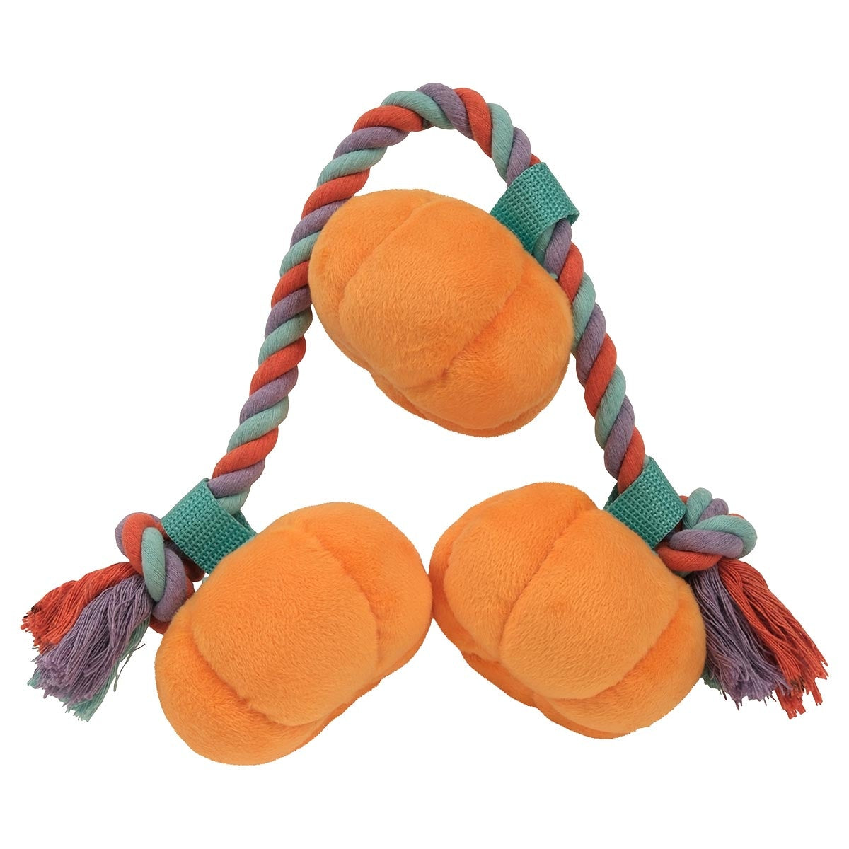 Spooky Pumpkins on a Rope Dog Toy