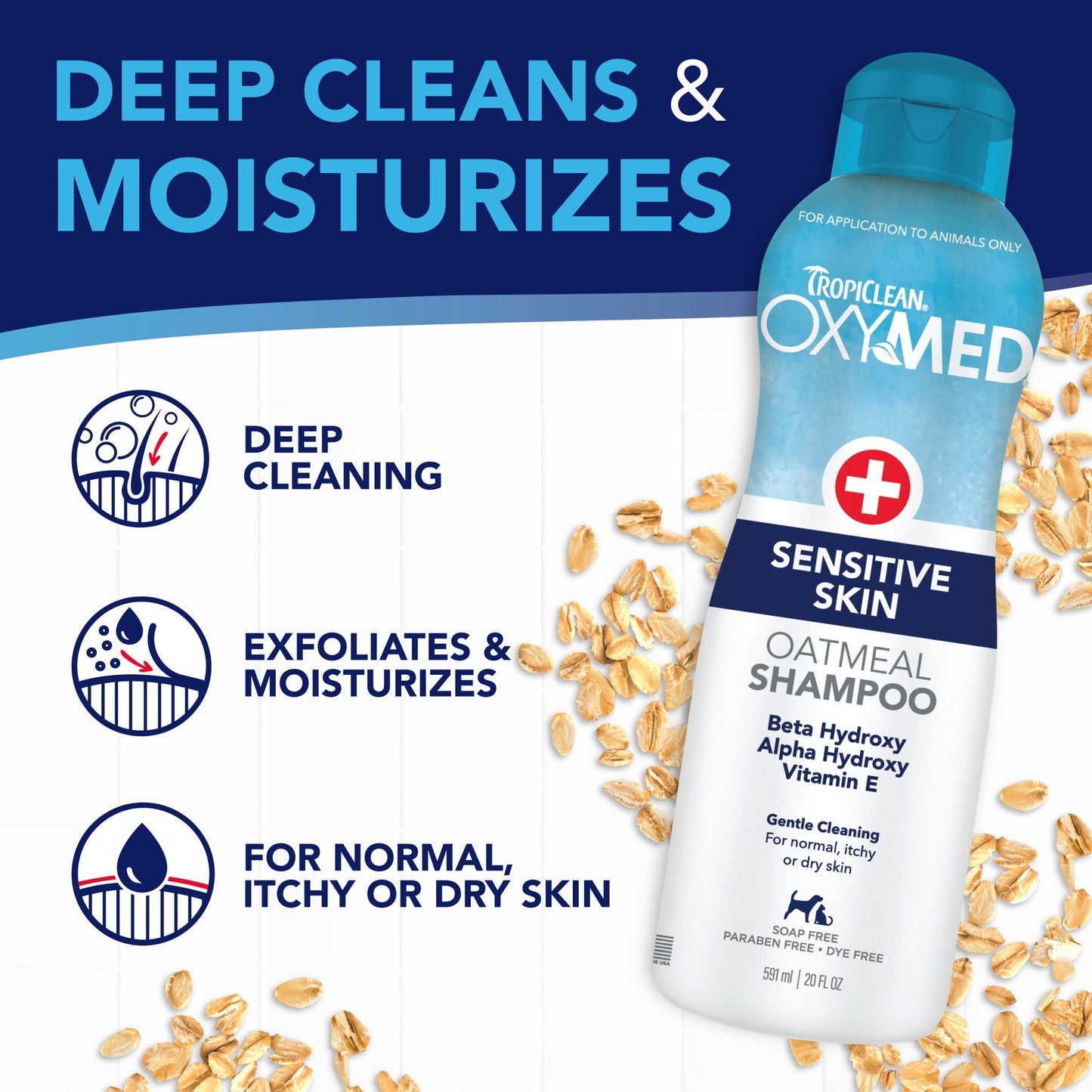 TropiClean OxyMed Sensitive Skin Dog Shampoo