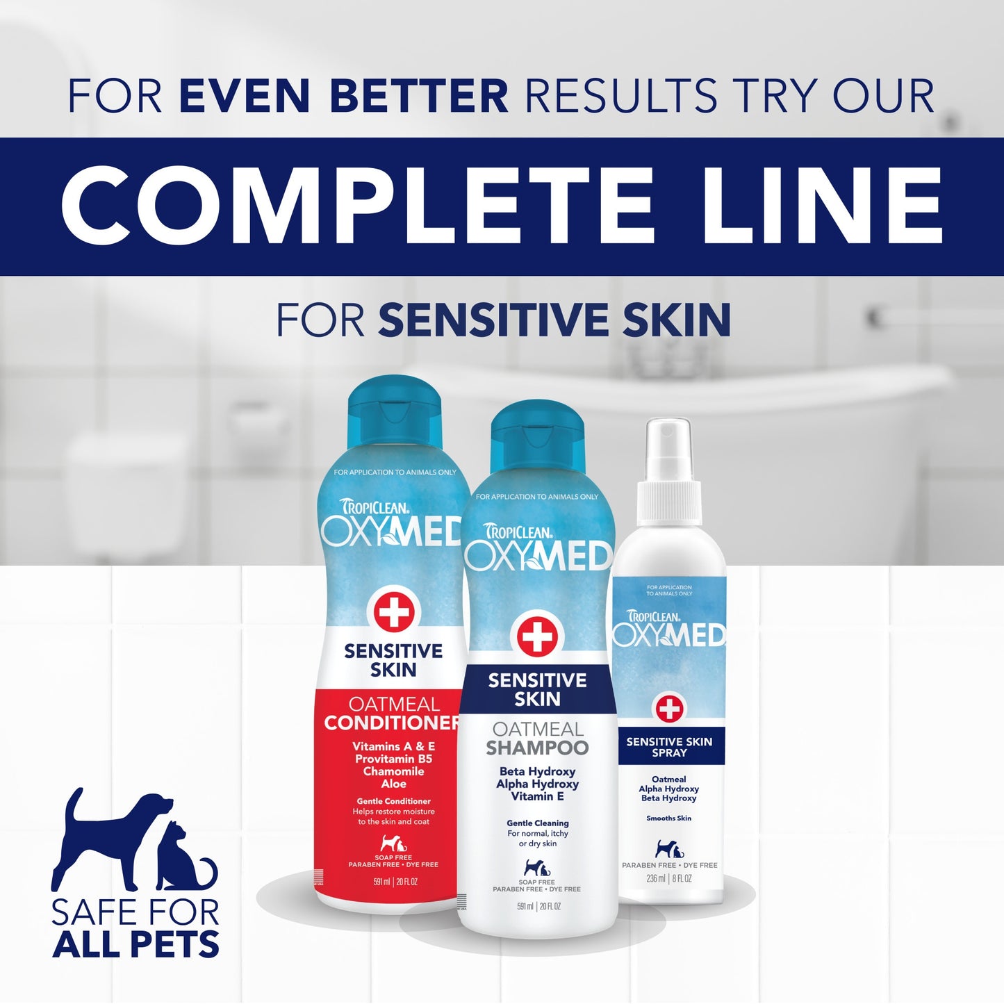 TropiClean OxyMed Sensitive Skin Dog Conditioner