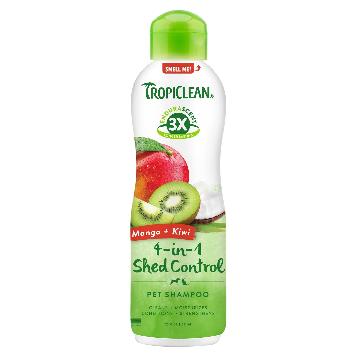 TropiClean EnduraScent Shed Control Shampoo - Mango Kiwifruit