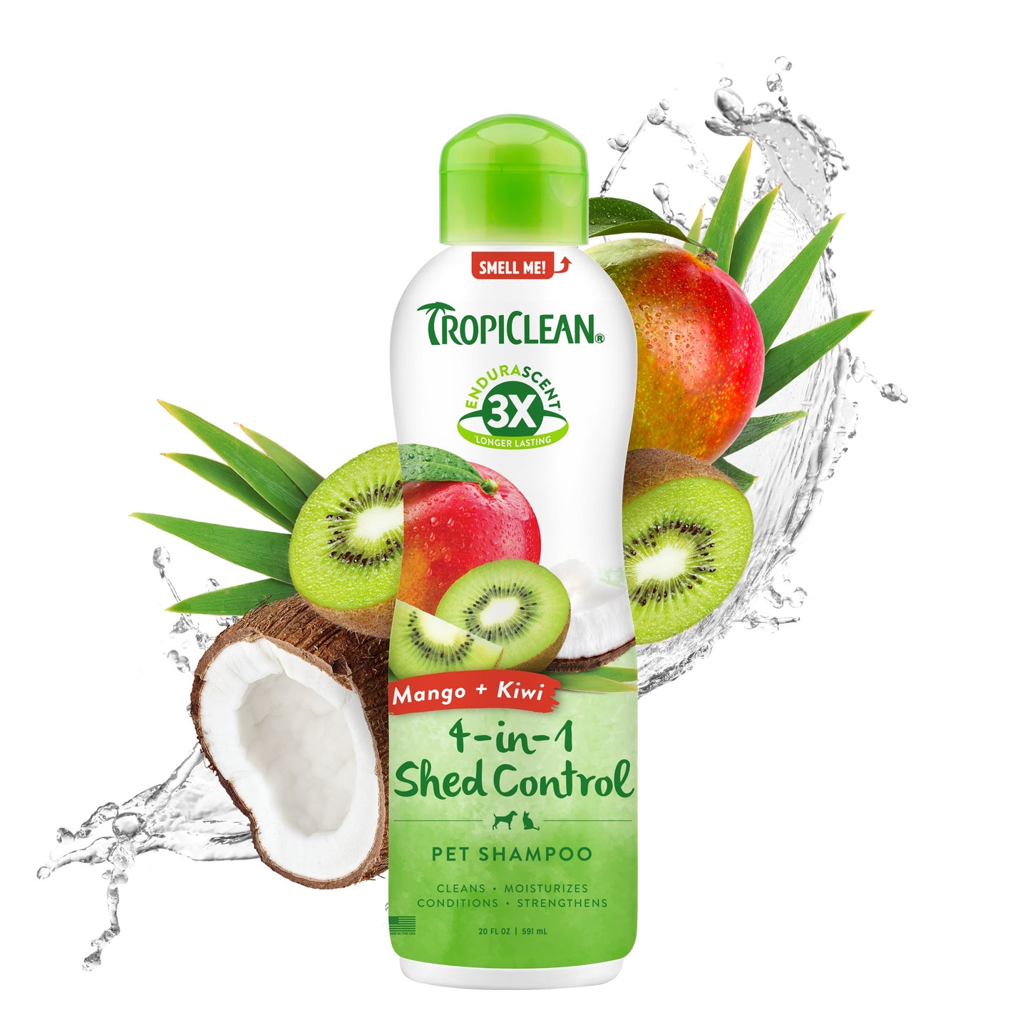 TropiClean EnduraScent Shed Control Shampoo - Mango Kiwifruit