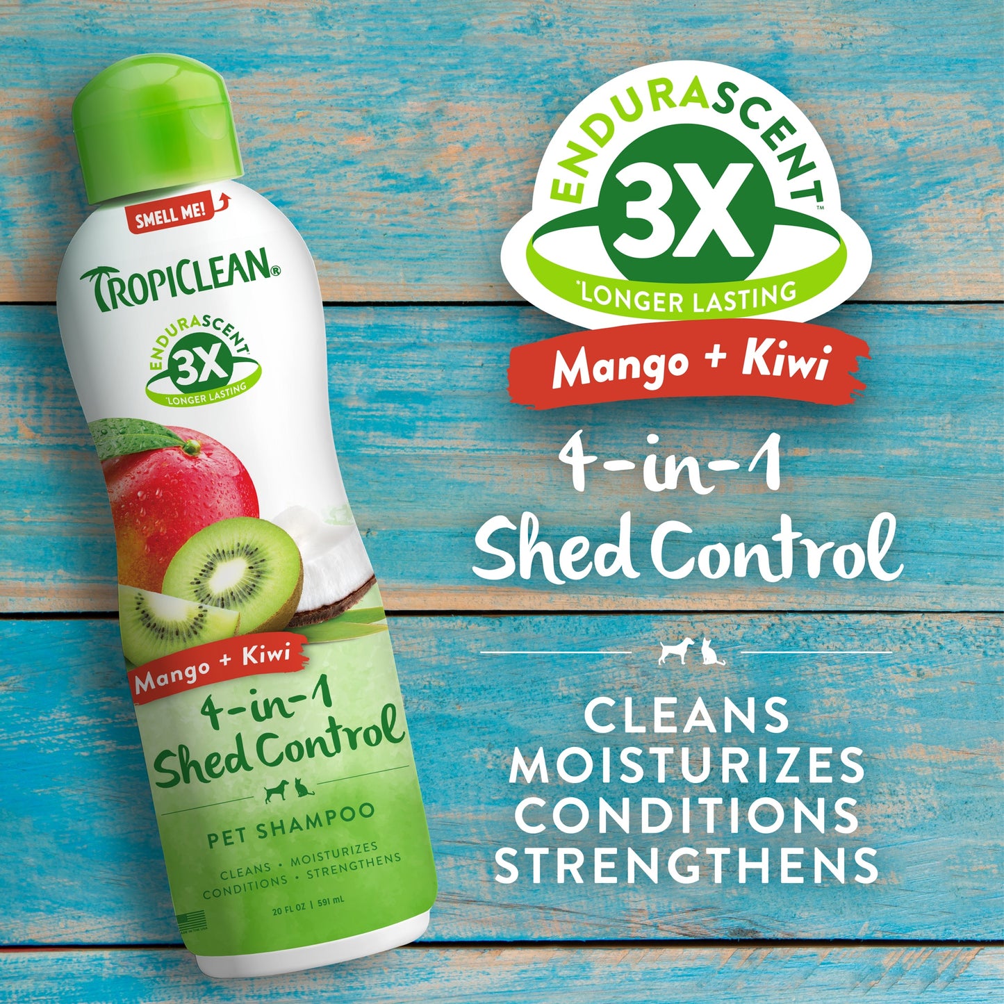 TropiClean EnduraScent Shed Control Shampoo - Mango Kiwifruit