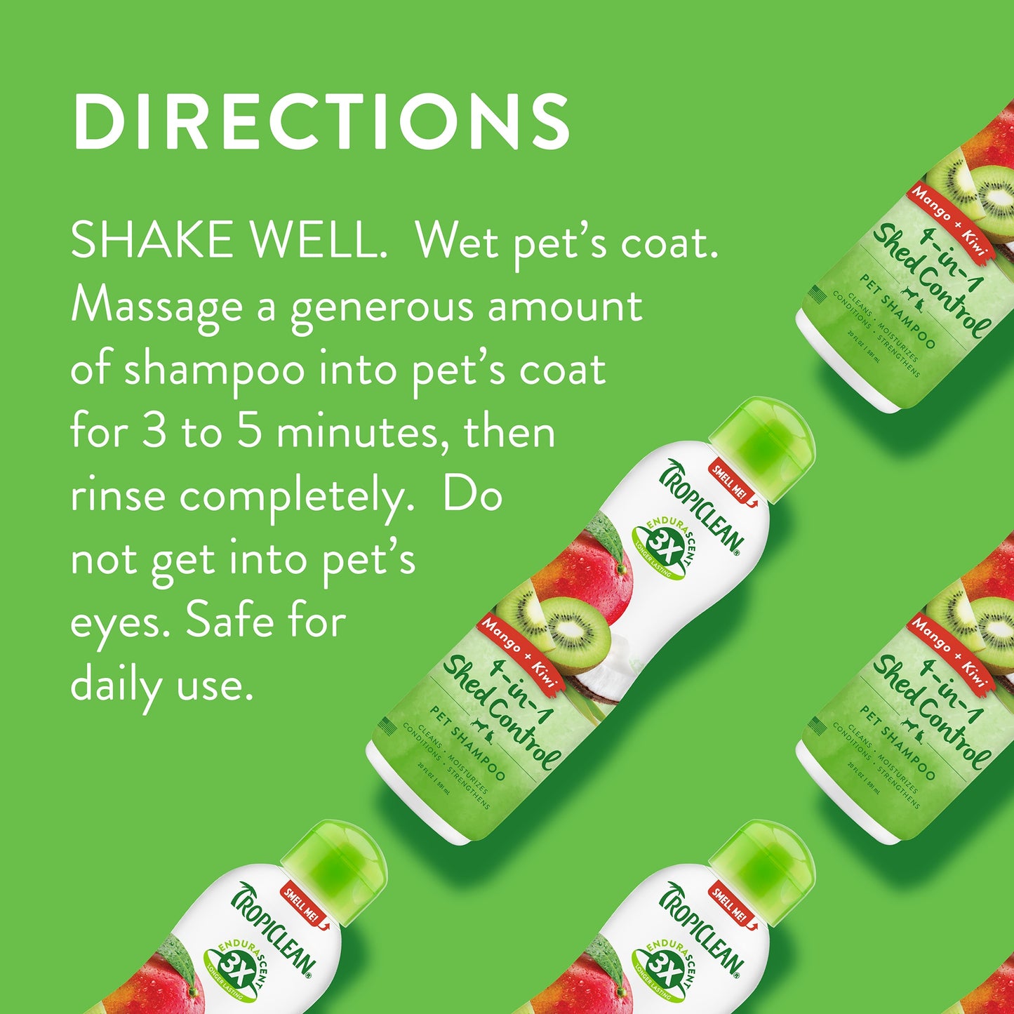 TropiClean EnduraScent Shed Control Shampoo - Mango Kiwifruit