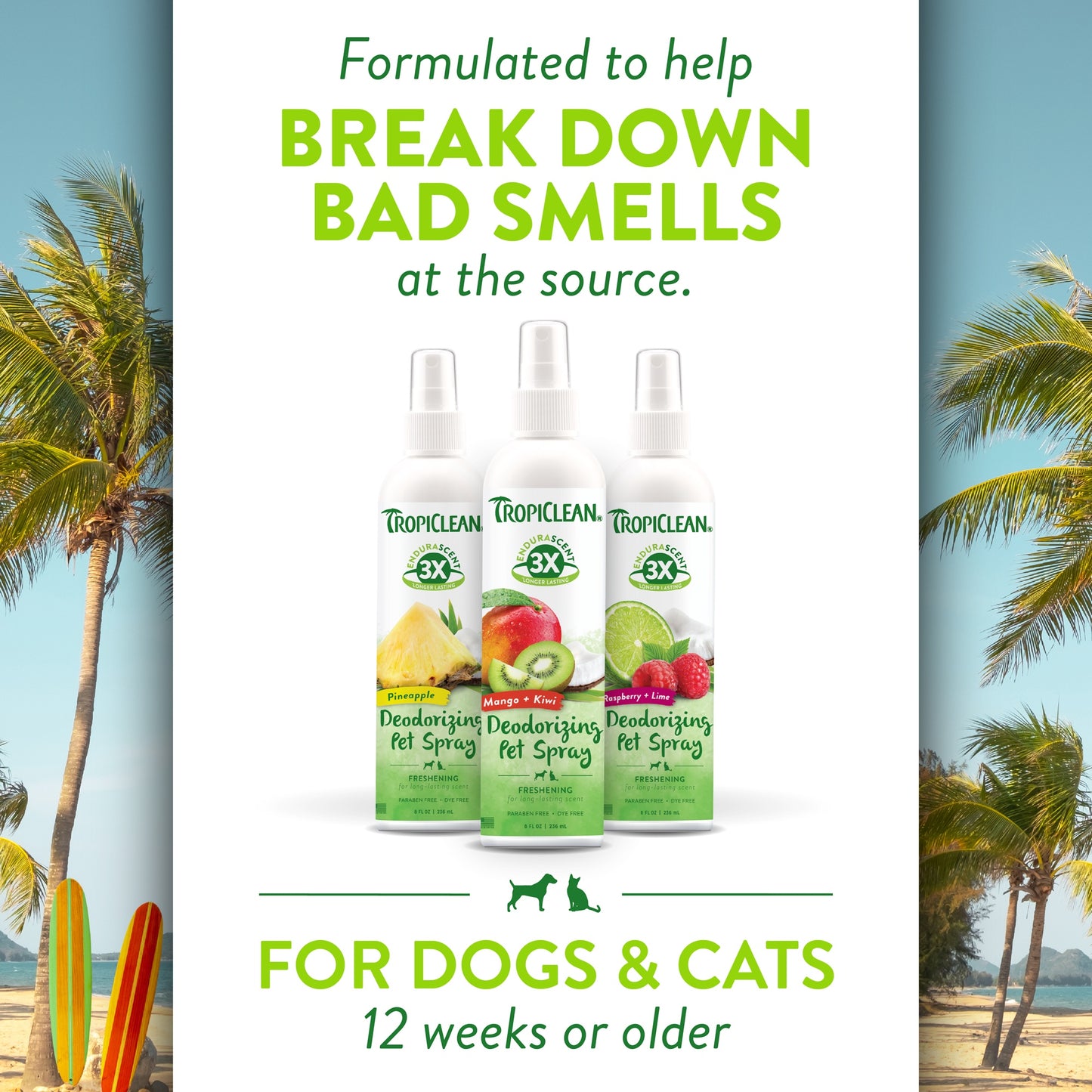 TropiClean EnduraScent Deodorising Pet Spray - Pineapple