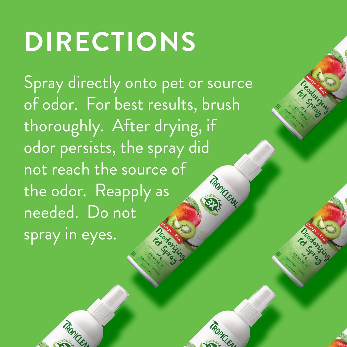 TropiClean EnduraScent Deodorising Pet Spray - Mango Kiwifruit