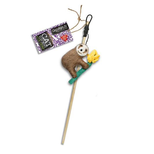 Green & Wild Cat Toy - Sally Sloth Teaser with Catnip