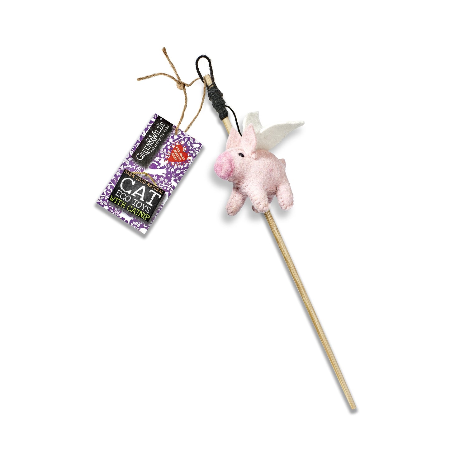 Green & Wild Cat Toy - Piggie Sue Teaser with Catnip