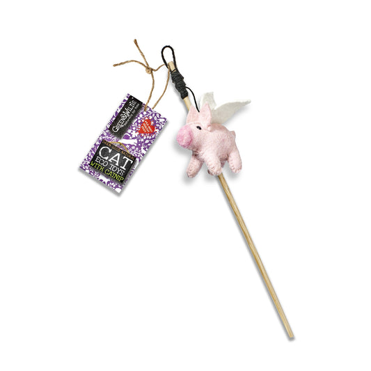 Green & Wild Cat Toy - Piggie Sue Teaser with Catnip