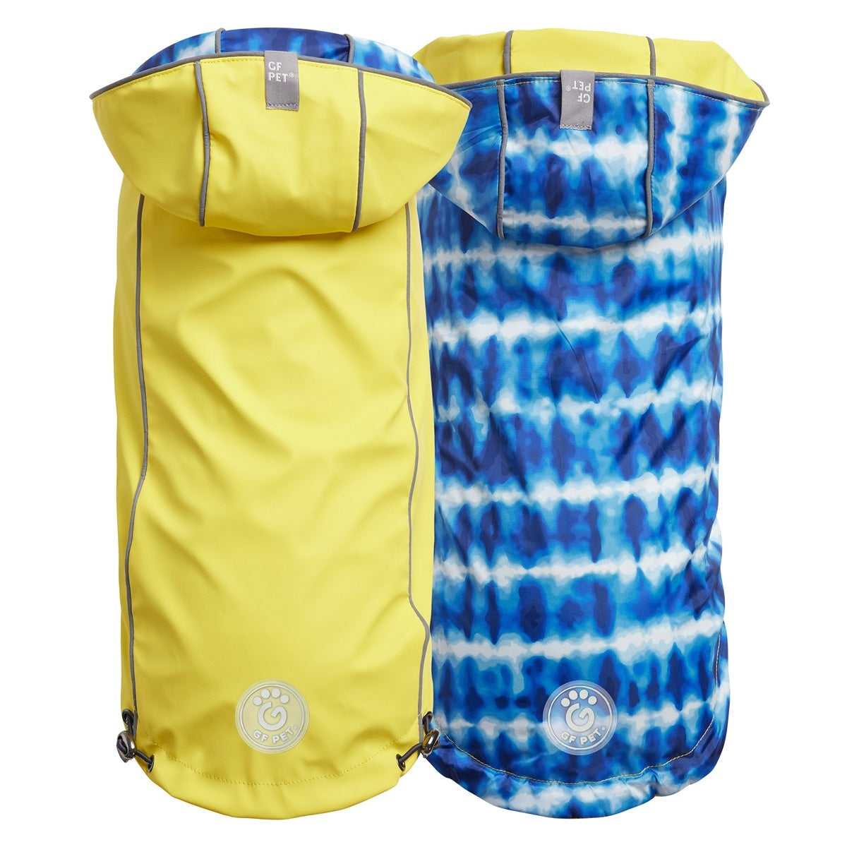 GF Pet Reversible Elasto-Fit Raincoat - Yellow Tie Dye