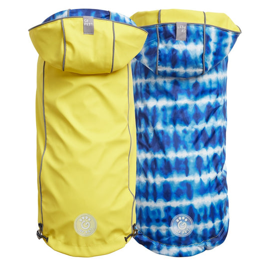 GF Pet Reversible Elasto-Fit Raincoat - Yellow Tie Dye
