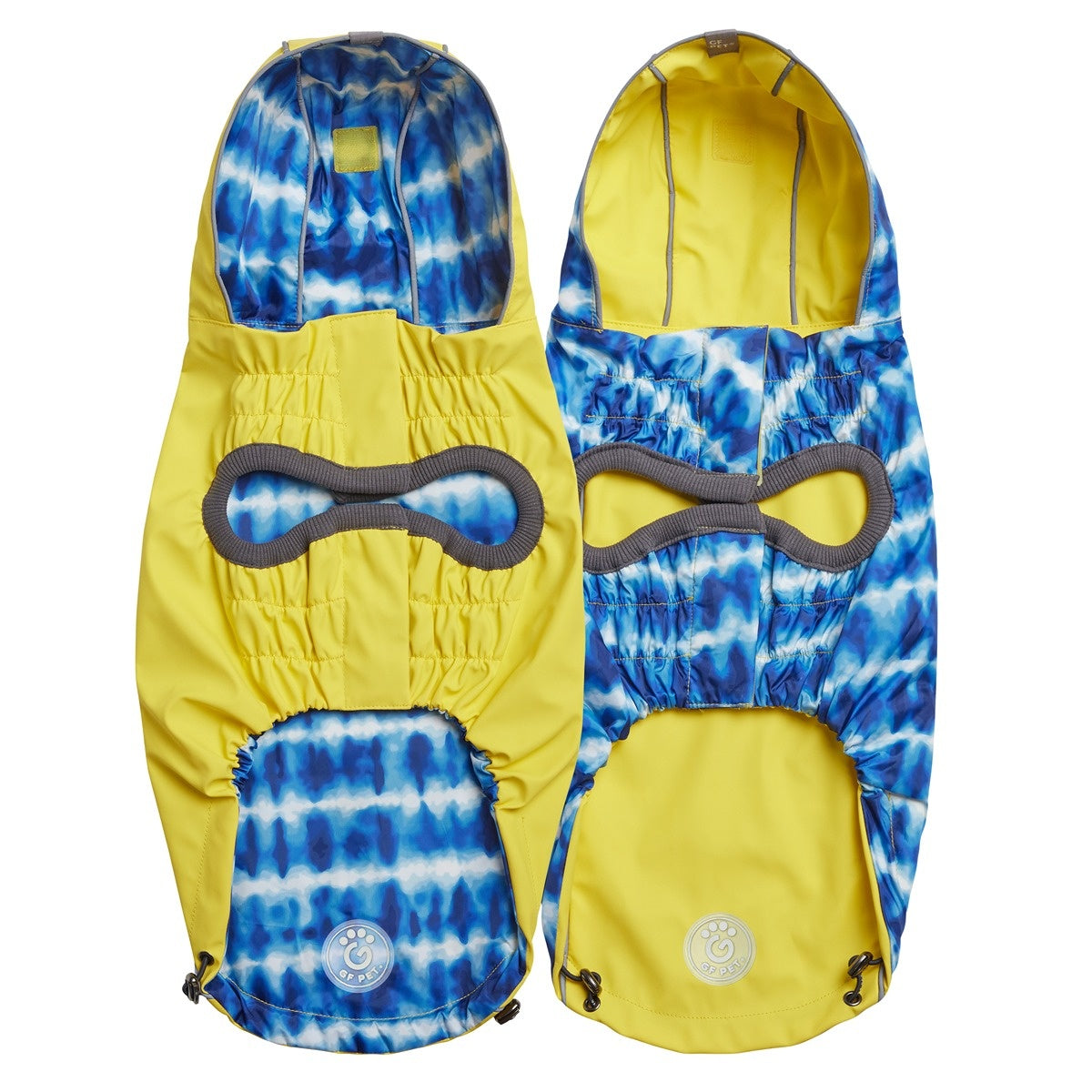 GF Pet Reversible Elasto-Fit Raincoat - Yellow Tie Dye