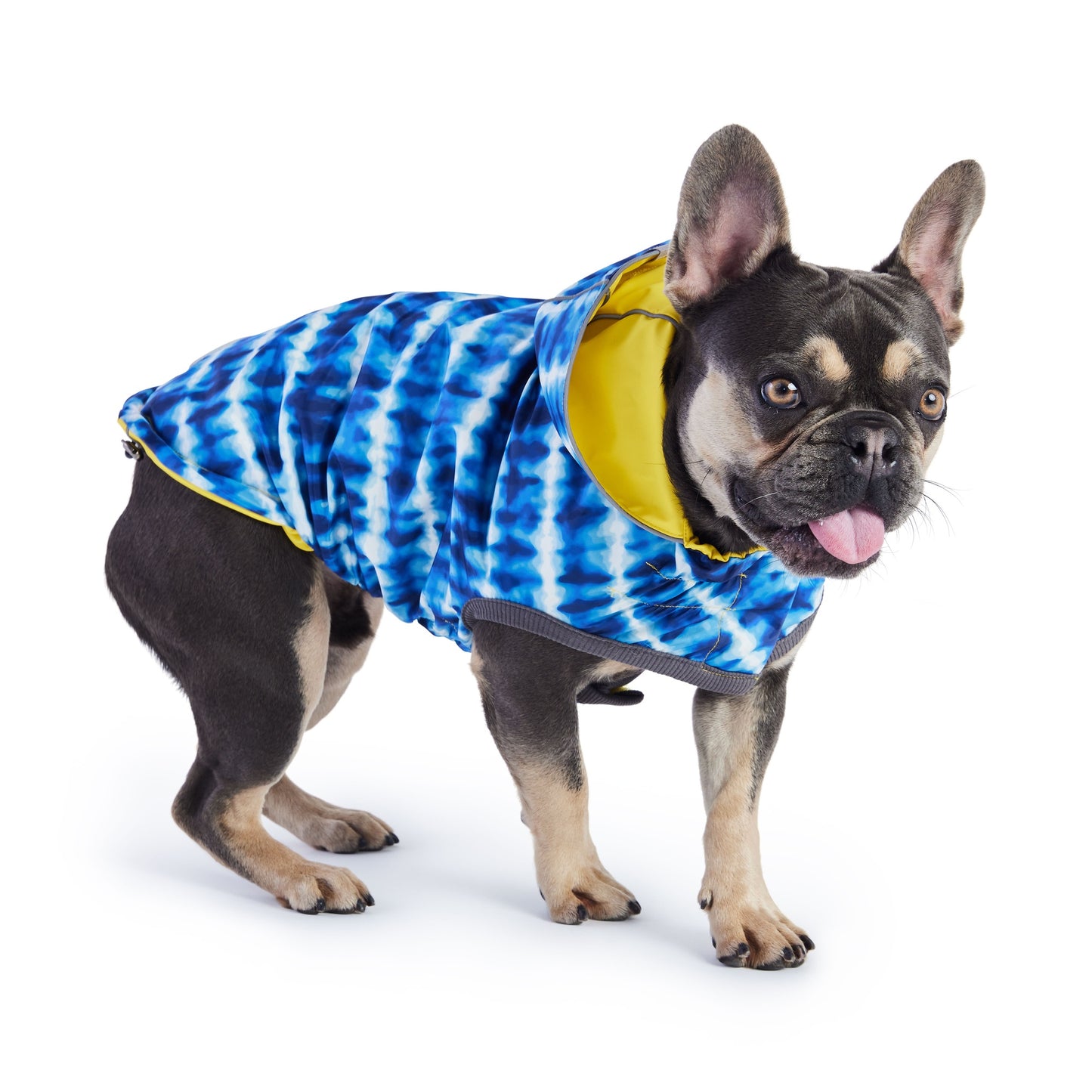 GF Pet Reversible Elasto-Fit Raincoat - Yellow Tie Dye
