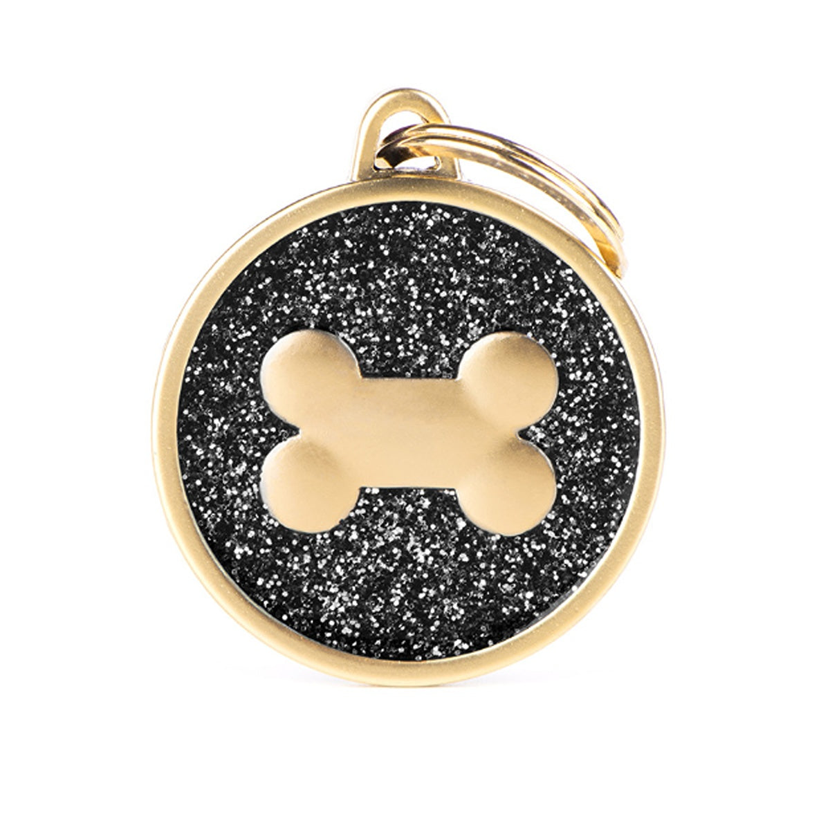 My Family Shine Gold Cirle Bone Pet ID Tag
