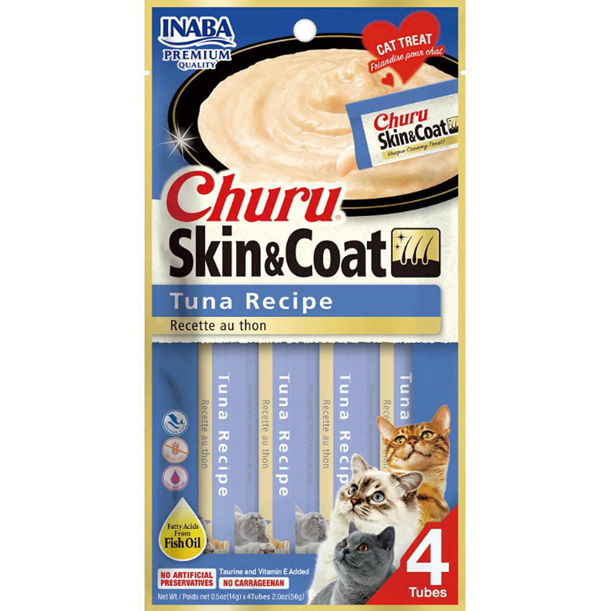 Inaba Churu Puree Skin & Coat Tuna Cat Treat