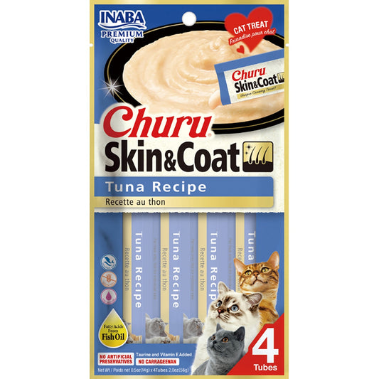 Inaba Churu Puree Skin & Coat Tuna Cat Treat