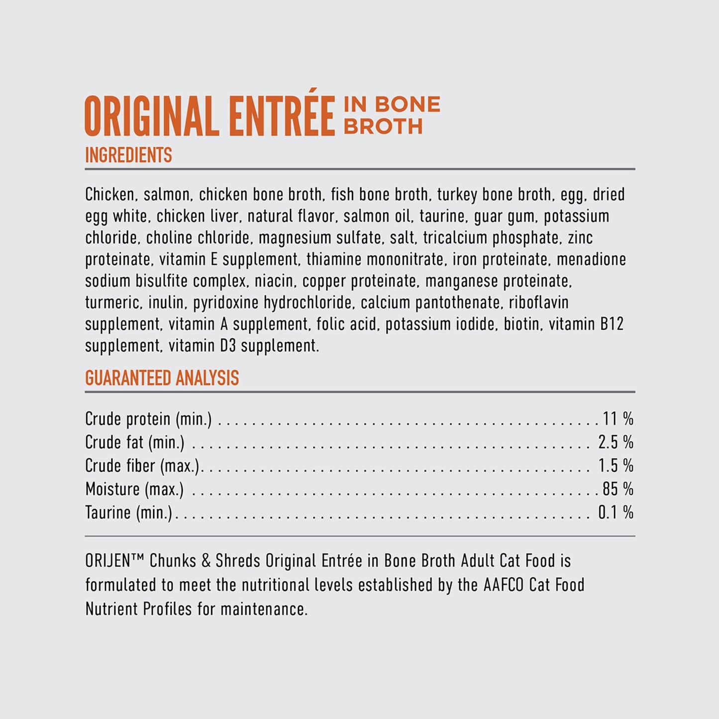 ORIJEN Original Entrée in Bone Broth Adult Cat Wet Food