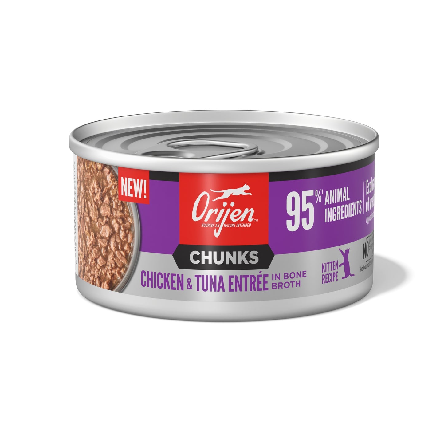 ORIJEN Chicken & Tuna Entrée in Bone Broth Kitten Wet Food