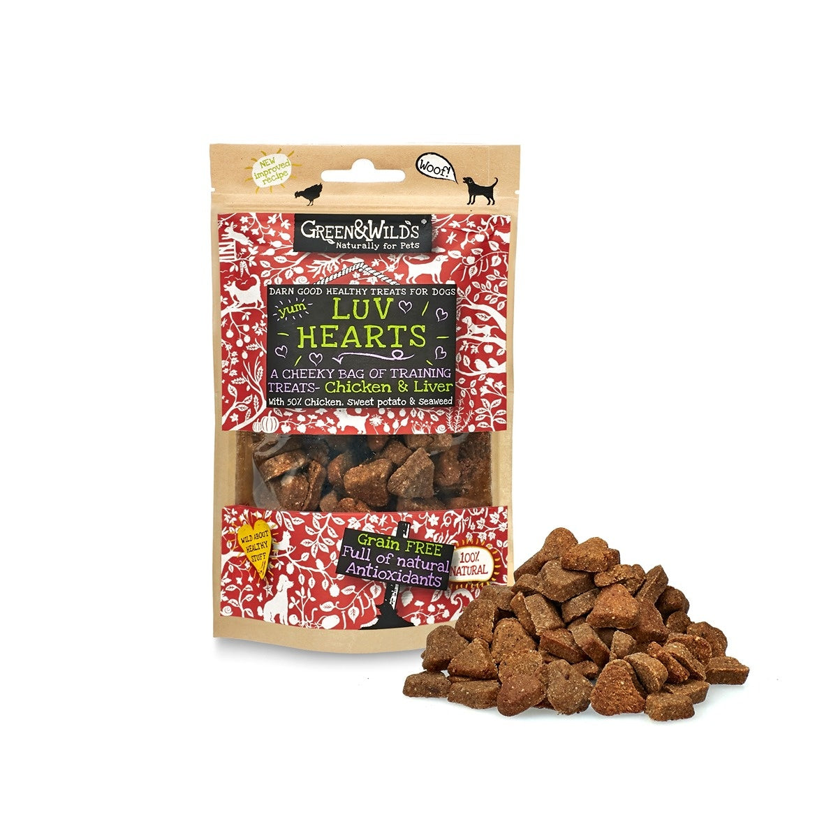 Green & Wild's Luv Hearts Chicken Dog Treats