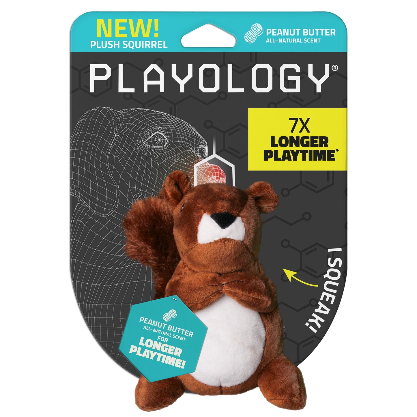 Playology Plushies Squirrel Dog Toy
