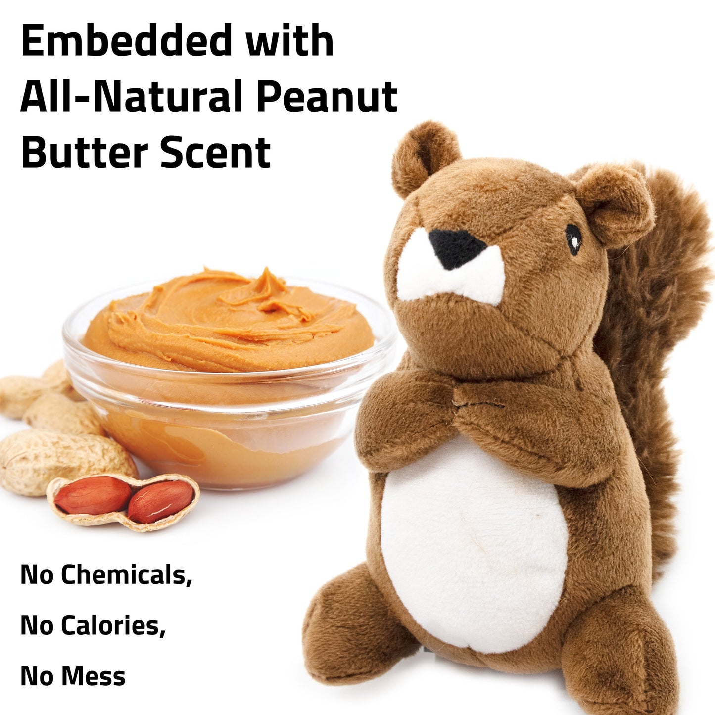 Playology Plushies Squirrel Dog Toy