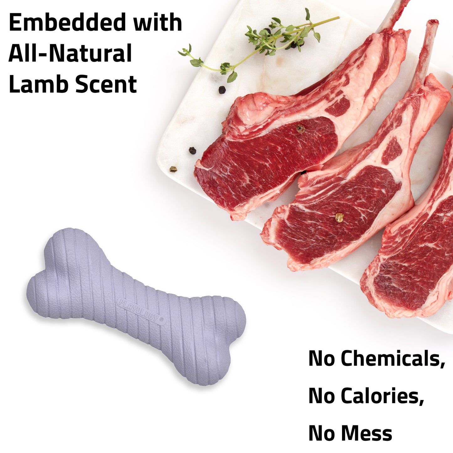 Playology Dual Layer Lamb Bone Dog Toy