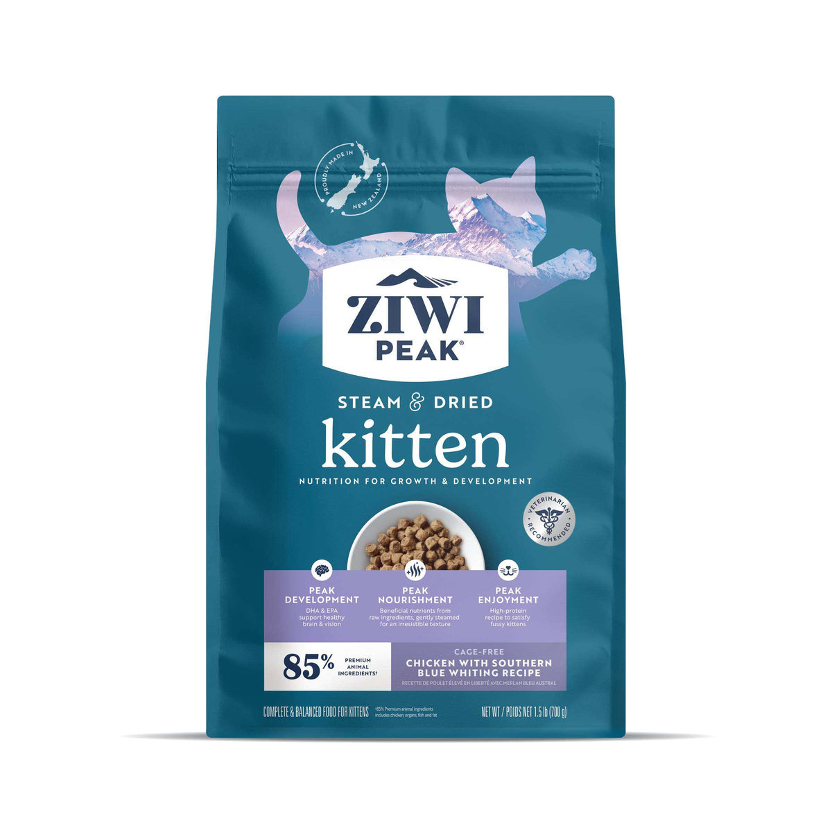 Ziwi Peak Kitten Steam & Dried Chicken with Southern Blue Whiting Dry Cat Food