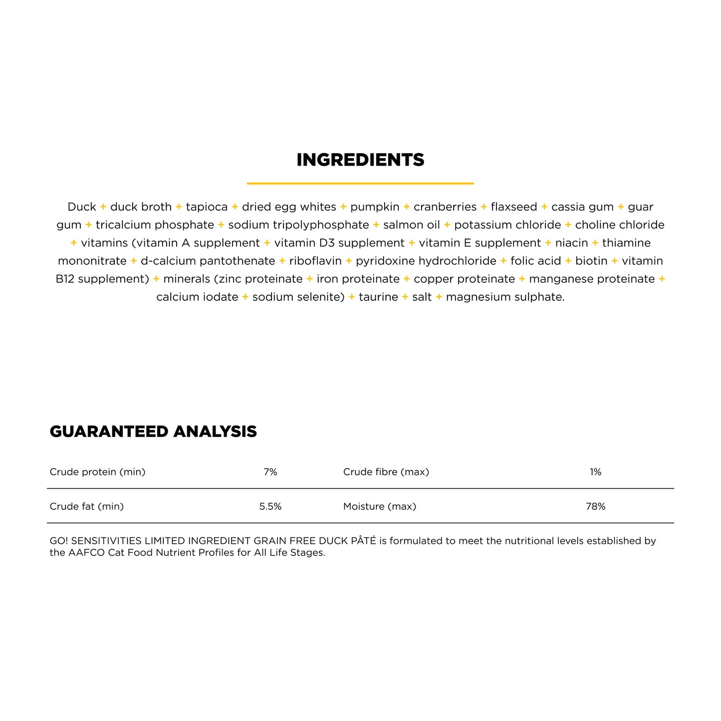 Go! Solutions SENSITIVITIES Grain Free Limited Ingredient Duck Wet Cat Food