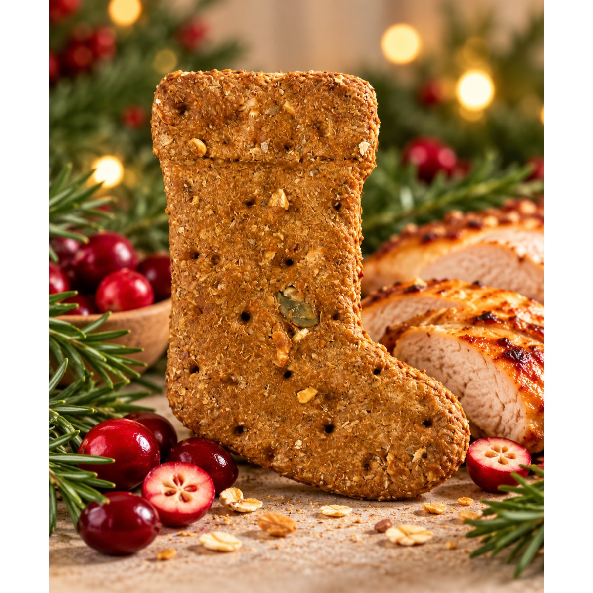 Christmas Stocking Cranberry & Chicken Dog Biscuit Treat