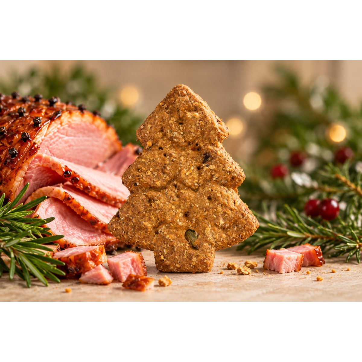 Christmas Tree Roast Ham Dog Biscuit Treat