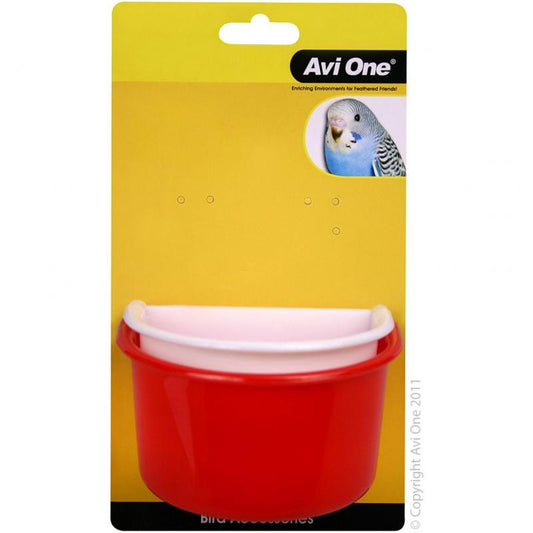 Avi One Bird Plastic Feeder Metal Holder