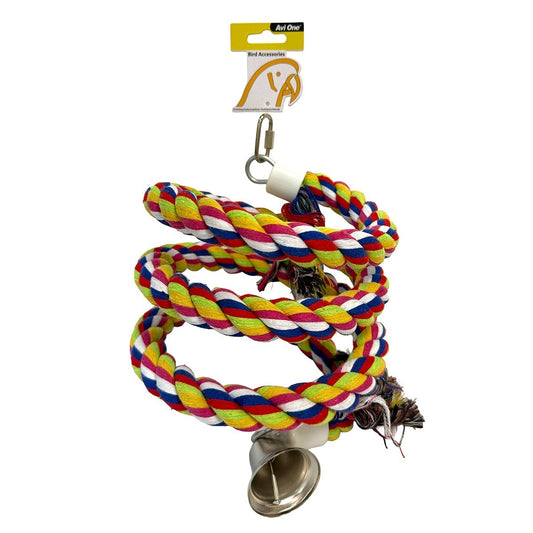 Avi One Rope Twister with Bell Bird Toy